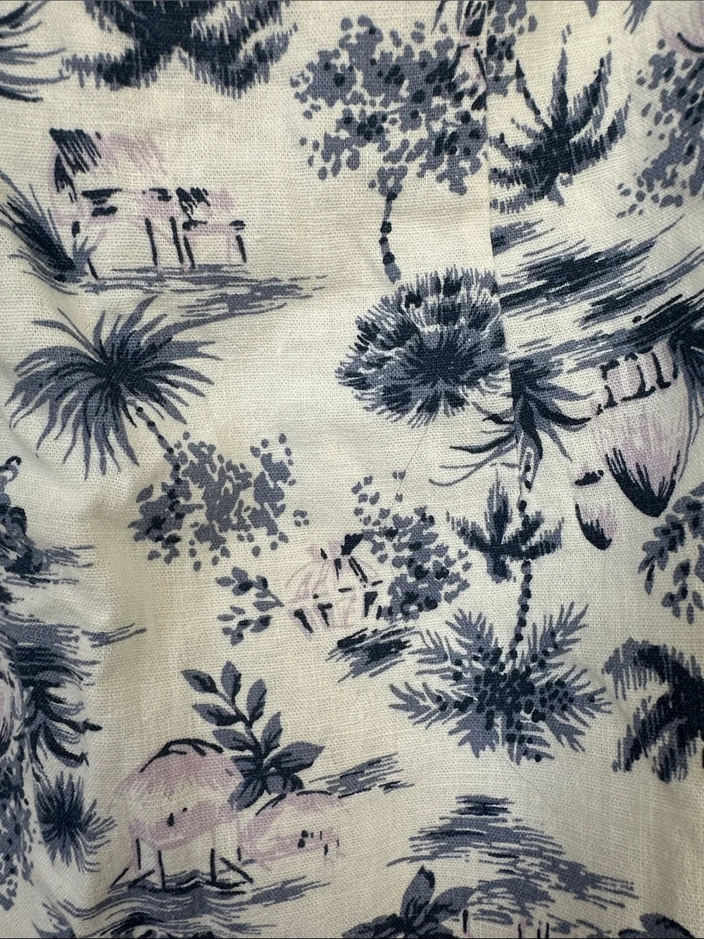 White and Navy Tropical Print Sundress - Picture 6 of 6